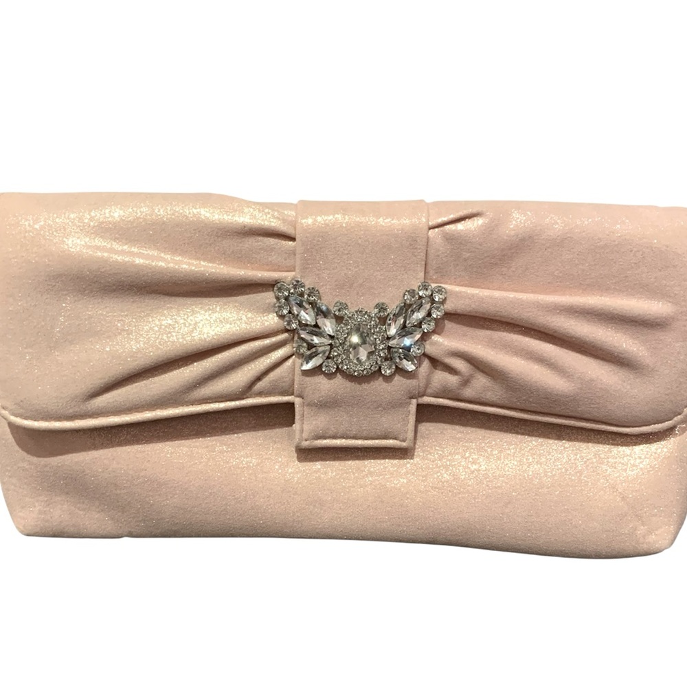 🩷KATE LANDRY PINK BUTTERFLY ENCRUSTED EVENING CLUTCH!NWOT EXCELLENT CONDITION! - Picture 2 of 12